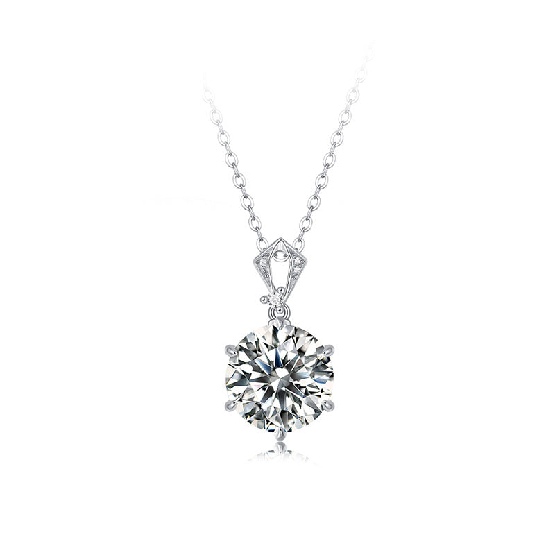 Moissanite Necklace 10 Carats 925 Sterling Silver