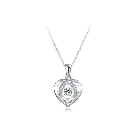 Heart Moissanite Necklace 925 Sterling Silver