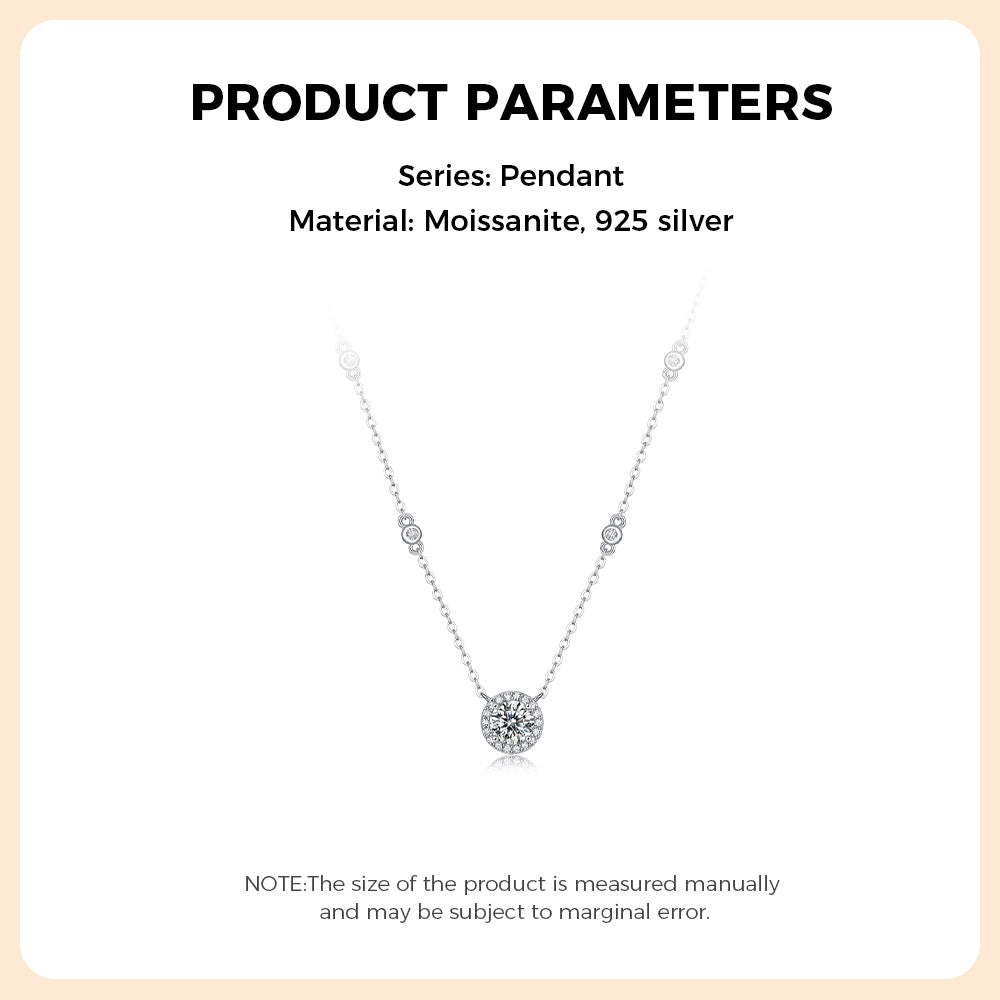 Moissanite Necklace 925 Sterling Silver