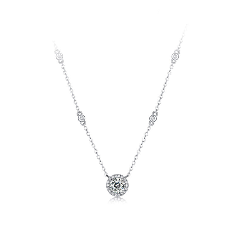 Moissanite Necklace 925 Sterling Silver