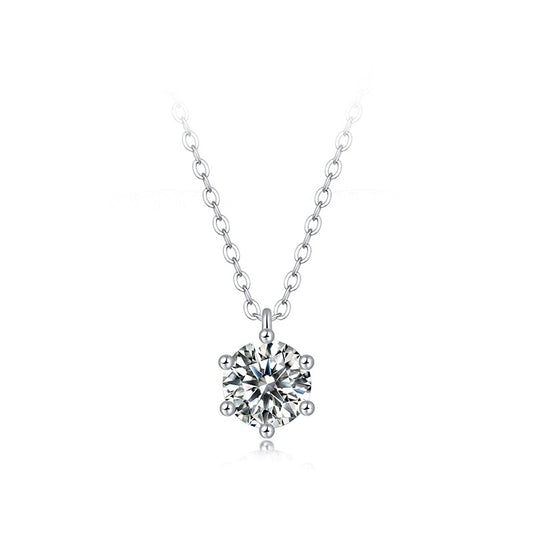 Snowflake Moissanite Necklace 925 Sterling Silver