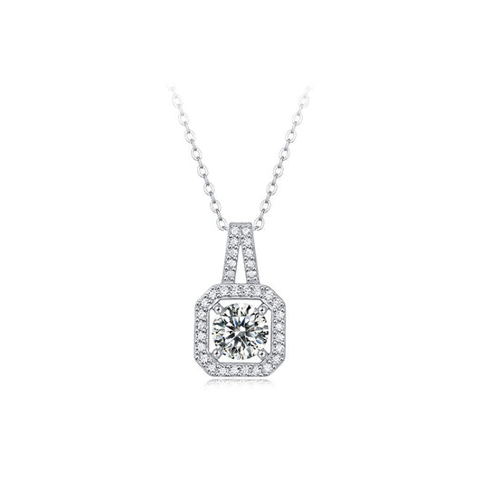 Moissanite Necklace 925 Sterling Silver