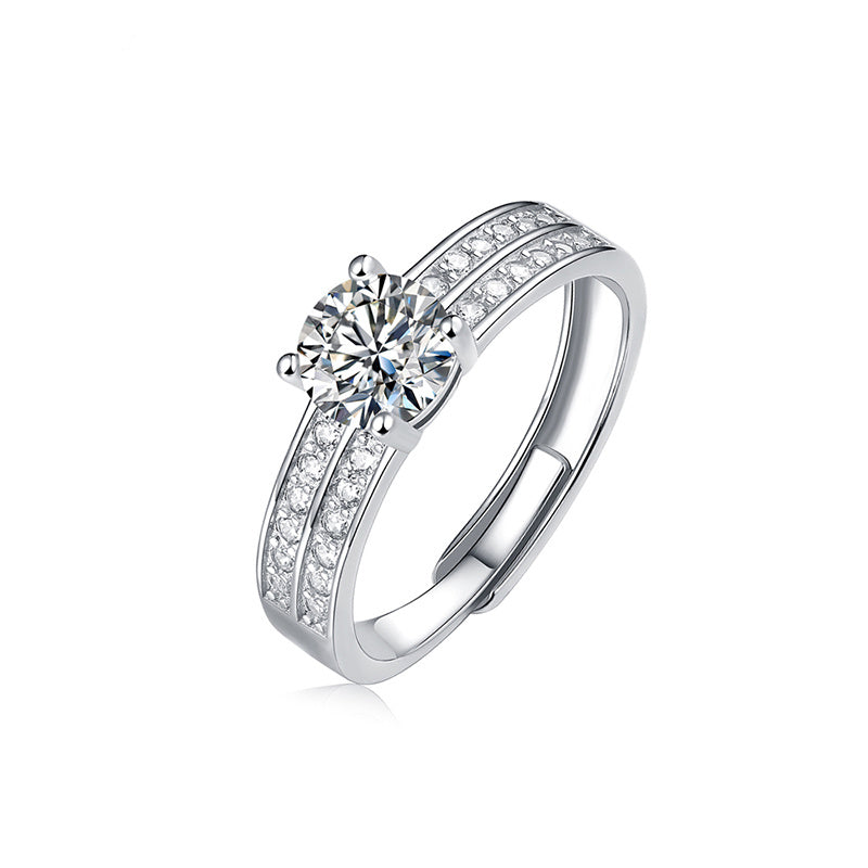 Moissanite Ring 925 Sterling Silver