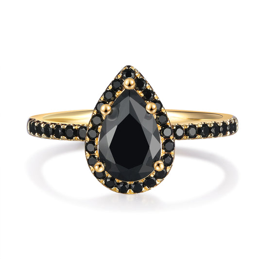 18K Gold Natural Onyx Ring