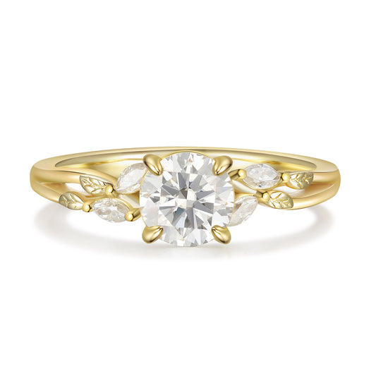 18K Gold Moissanite Ring