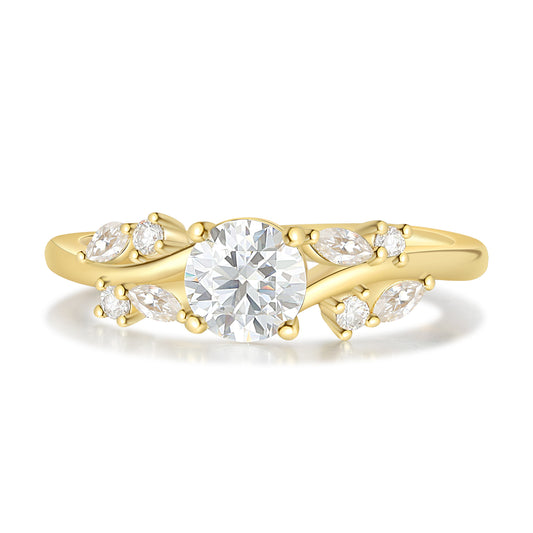 18K Gold Moissanite Ring