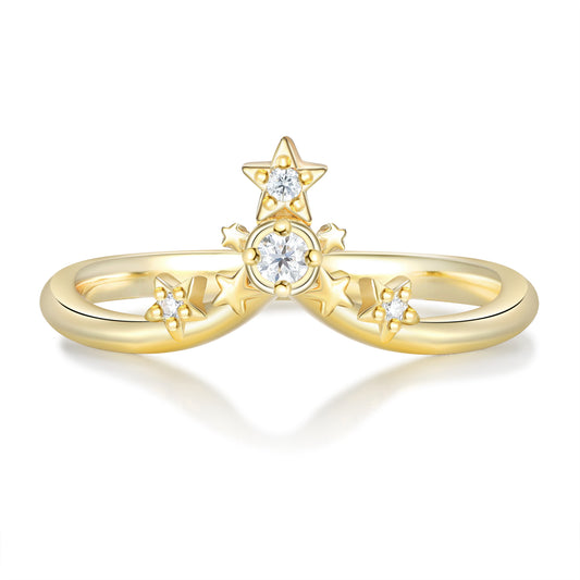 18K Gold Moissanite Ring