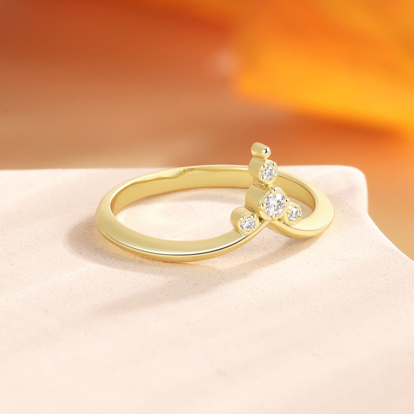 18K Gold Moissanite Ring