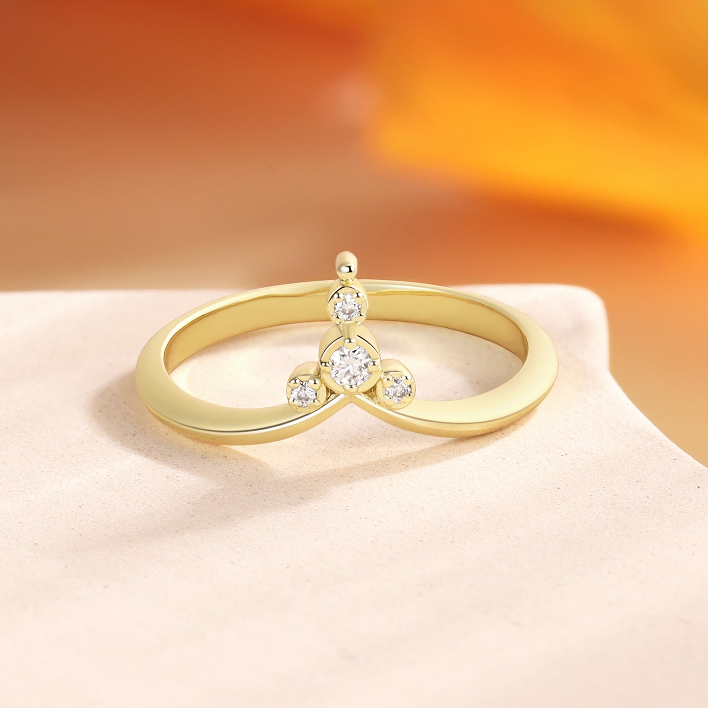 18K Gold Moissanite Ring