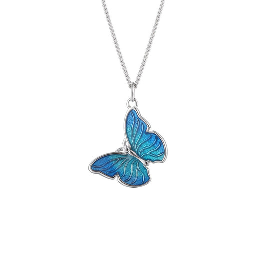 Fashion Butterfly Necklace 925 Sterling Silver